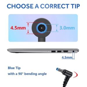 HP 65W Laptop Charger – 4.5mm × 3.0mm Blue Pin (19.5V 3.33A) Compatible Replacement