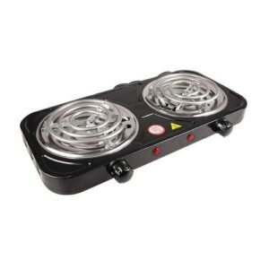 Electric Double Burner Hot Plate Stove – Black