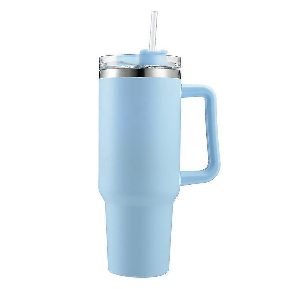 Stainless Steel Insulated Travel Mug - Tumbler with Straw & Handle - 1L - Image 2
